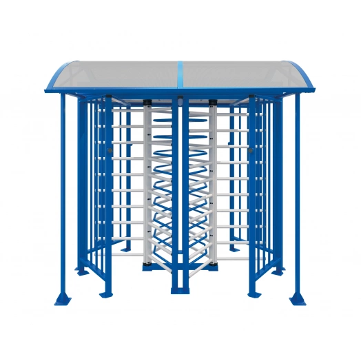 Турникет Perco-RTD-20.2 роторный cдвоенный полноростовый смеханическим приводом корпус - синий цвет, ротор ипланки - светло-бежевый цвет