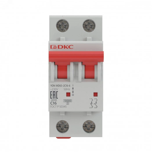 Выключатель автоматический модульный YON MD63 2P 50А C 10kA