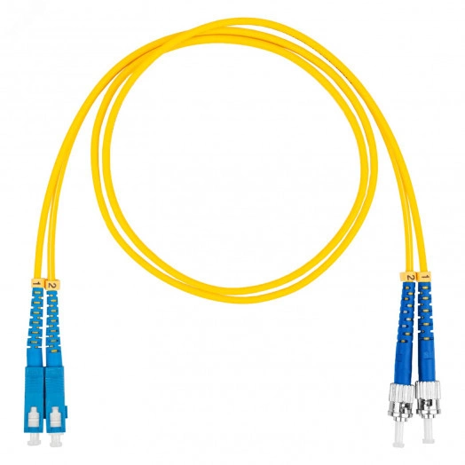 Шнур оптический коммутационный (патч-корд), SC-ST, дуплекс (duplex) OS2, нг(А)-HF, желтый, 1,0 м