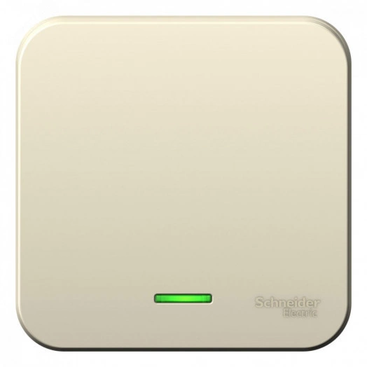 Выключатель BLANCA одноклавишный наружный (схема 1) с подсветкой и изоляционной пластиной 6а 250в молочный