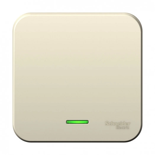 Выключатель BLANCA одноклавишный наружный (схема 1) с подсветкой и изоляционной пластиной 6а 250в молочный