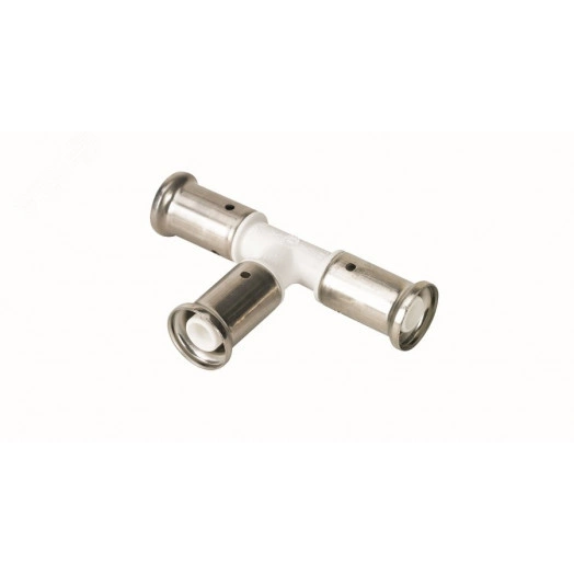 Тройник равнопроходный, пвдф пресс (белый), 16x16 16