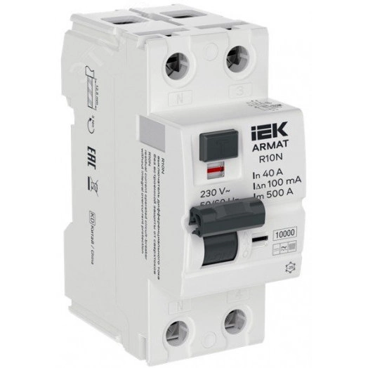 ARMAT Выключатель дифференциального тока R10N 2P 40А 100мА тип B IEK