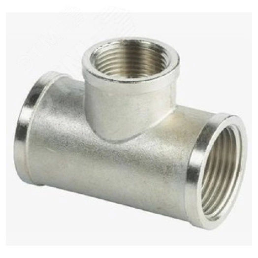 Тройник ВВВ 1'х3/4'х1' переходной, никелированный