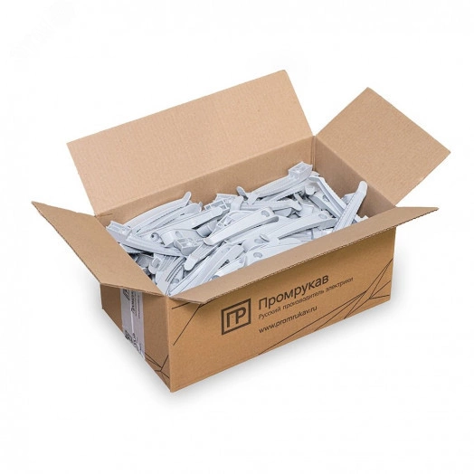 Держатель кабеля односторонний для прямого монтажа в гофроящике серый (200 шт/кор)
