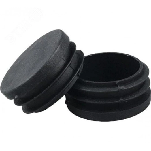 Заглушка внутренняя для трубы D25мм. черн.пластик. (4 шт) - пакет Tech-Krep