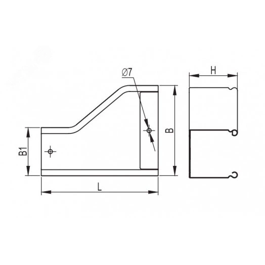 Переходник RRS левосторонний 400/200 H80 в комплекте с крепежными элементами и соединительными пластинами