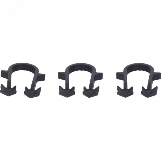 Скоба якорная с двойным креплением для труб д.16-20мм, цвет черный, 50 мм