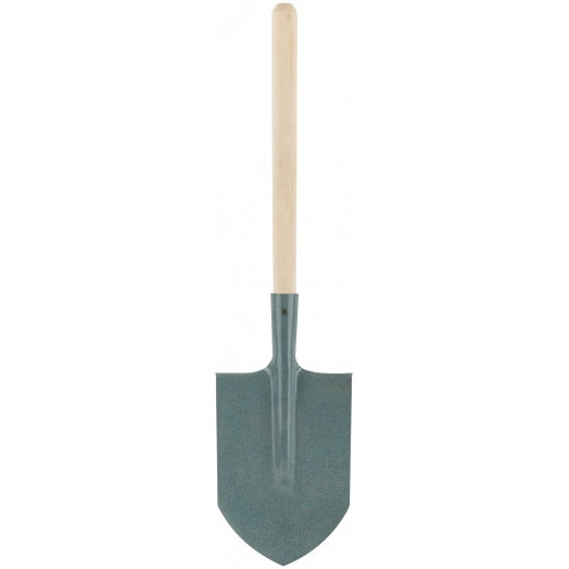 Лопата туристическая с деревянным черенком 145х210х580 мм