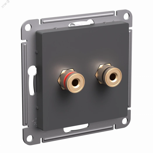 ATLASDESIGN АУДИОРОЗЕТКА двойная, БАЗАЛЬТ