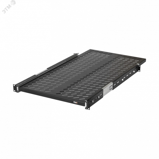 Полка выдвижная 19д Ш418хГ800мм для шкафа и стойки глубиной 1000мм черная