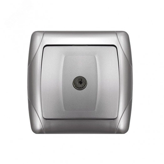 Маргарита розетка телевизионная одноместная  с/у, оконечная, 75Ом, ч/д 4-2400Мгц, серебро (еврослот)