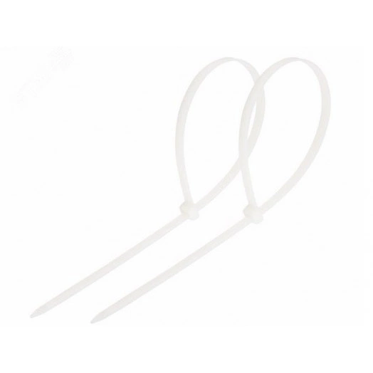 Хомут-стяжкa нeйлонoвая 250x3,6 мм, белая, упаковка 25 шт, REXANT