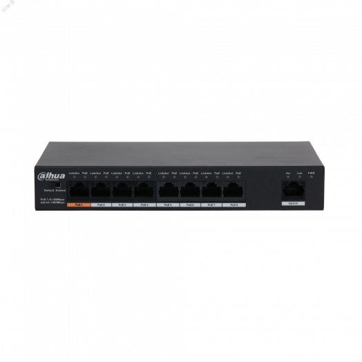 Коммутатор неуправляемый 9 портов RJ45 10 100 Мб/с PoE 96Вт