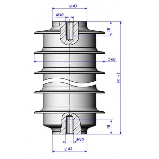 Ограничитель перенапряжений ОПН-П-10/12,6/10/850 УХЛ1 подвесной