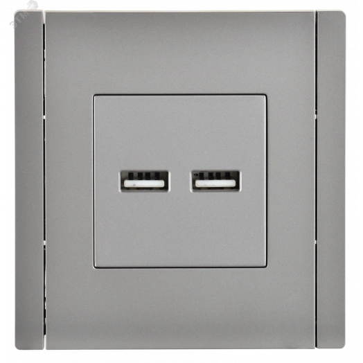 FORTE&PIANO Розетка USB A+A 3,1А FP549 сталь IEK