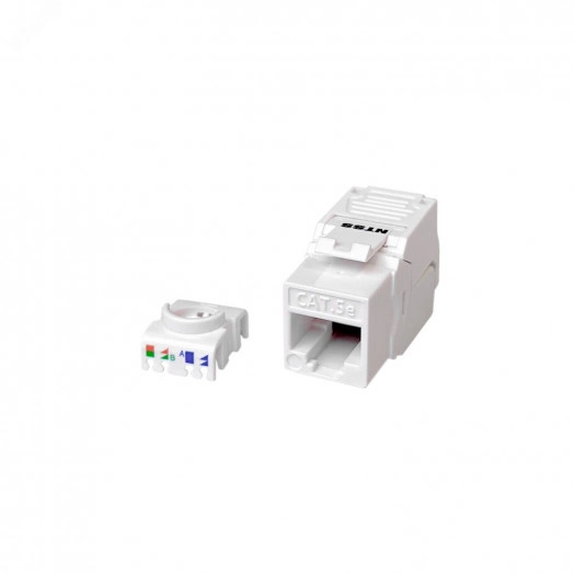 Модуль розеточный PREMIUM Keystone RJ45 UTP CAT5e 180 градусов безинструментальный белый ver2