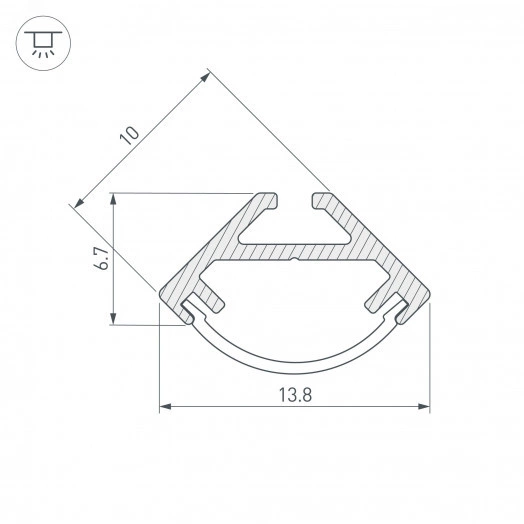 Профиль SL-KANT-H10-2000 BLACK (Arlight, Алюминий)