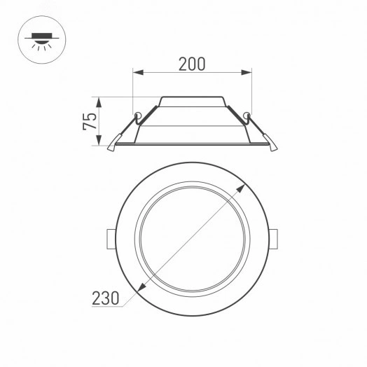 Светильник IM-CYCLONE-R230-30W Day4000-MIX (WH, 90 deg) (ARL, IP40 Металл, 3 года)