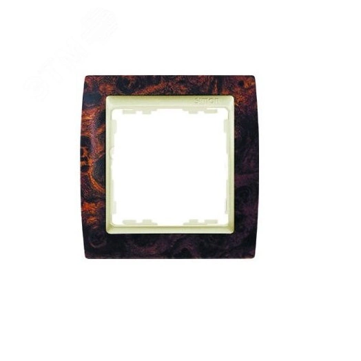 Рамка на 1 пост, S82, корень ореха - шампань