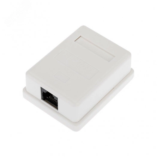Розетка компьютерная внешняя 1-порт RJ-45 8P8C UTP неэкранированная. кат6,