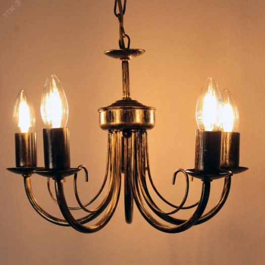 Светильник Рустика 254 черн. мат. зол. НСБ 01-5х60-126 Е14 ИУ