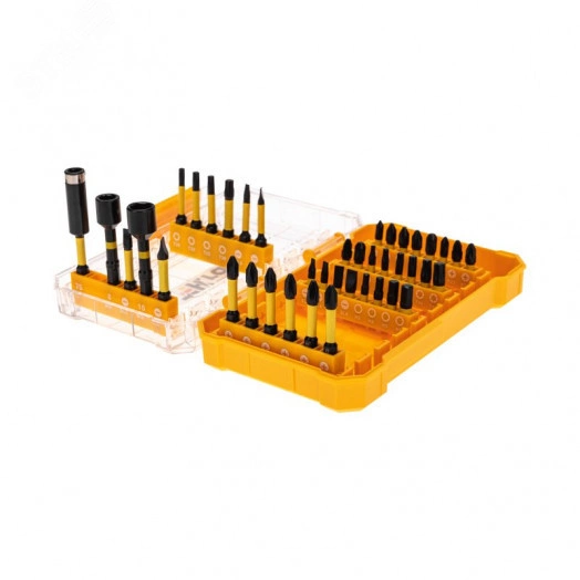 Набор торсионных бит с магнитным держателем и торцевыми головками, пластиковый кейс, 41 шт