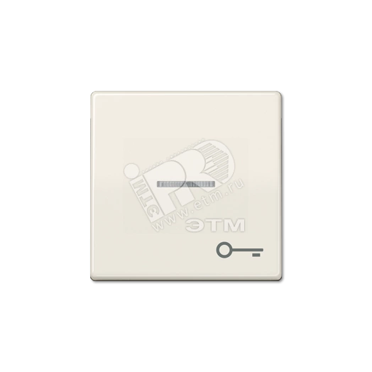 Клавиша для выключателя с окошком для подсветки и символом  замок   слоновая кость