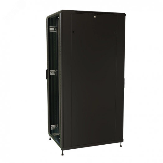 Шкаф напольный 19-дюймовый 42U 2055x800х600 мм ВхШхГ перед. стекл дверь с перфорированными бок. зад. дверь сплошная черный