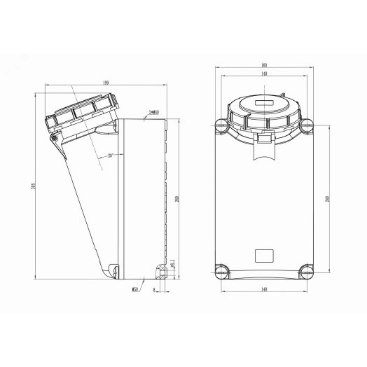 Розетка наружной установки IP67 125 A 3p+E+N 400V