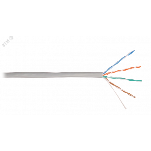 Кабель U/UTP 4 пары, Кат.5e, одножильный, медный, 0,50мм, внутренний, PVC, зеленый, 305м