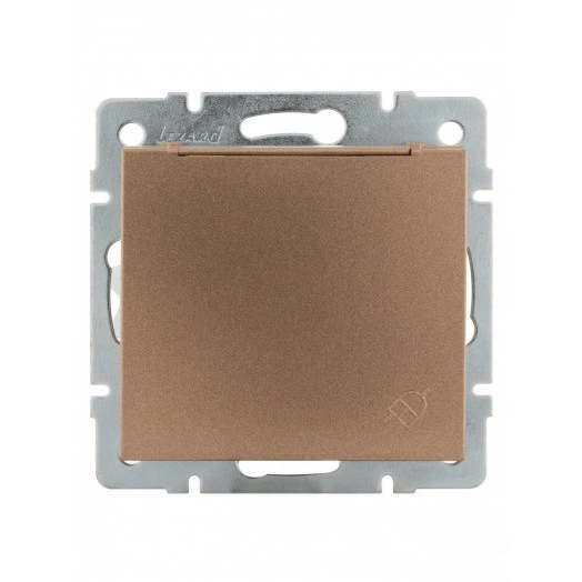 Розетка RAIN с заземлением с крышкой керамика бронза матовая механизм