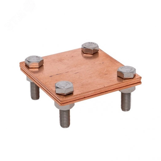 Зажим полоса 40 - полоса 40 (3 пластины 70x70мм) Cu PROxima