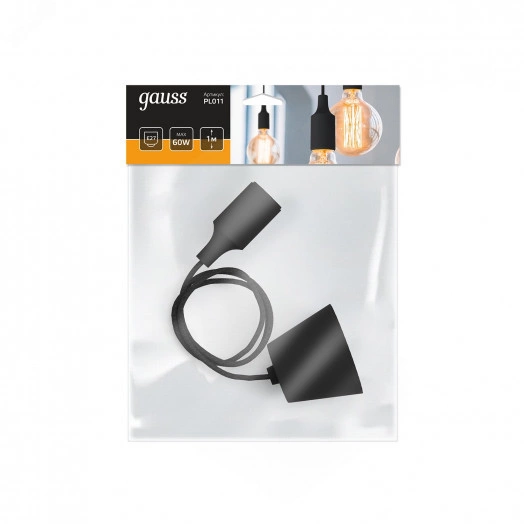 Светильник подвесной под лампу E27 1х60 Вт 200-240В IP20 1000х40 мм Черный Decor Gauss