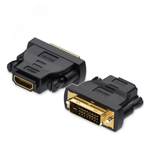 Адаптер переходник DVI 24 1M на HDMI 19F, контакты позолоченные