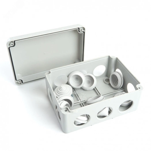 Коробка разветвительная 150*110*70мм, 10 вводов, IP55, светло-серая, EBX10-310-55 (GE41242)