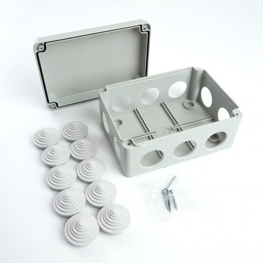 Коробка разветвительная 150*110*70мм, 10 вводов, IP55, светло-серая, EBX10-310-55 (GE41242)