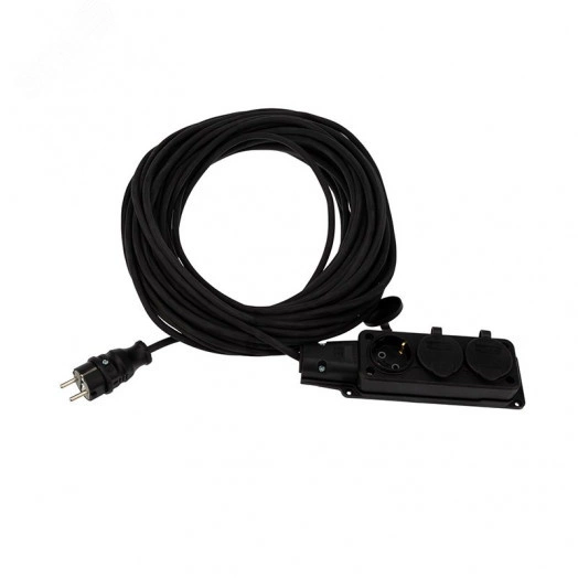 Удлинитель-шнур КГ 3х1.5, 20 м, 3 гнезда, морозостойкий, с/з, 16 А, 3500 Вт, IP44 REXANT