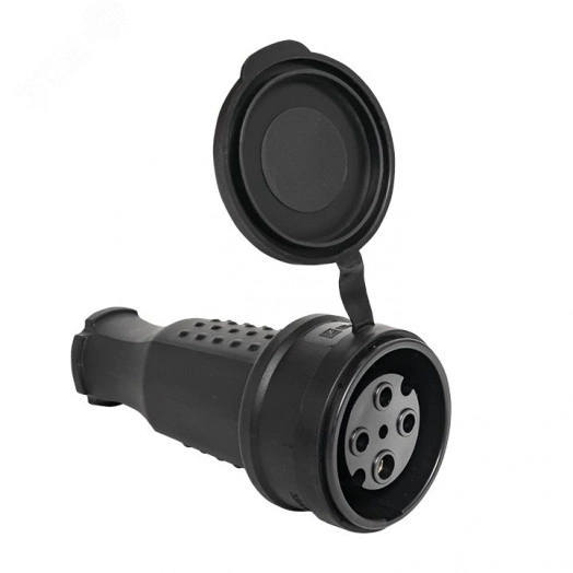 Розетка переносная с защитной крышкой каучуковая 380В 3P+PE 32A IP44 PROxima