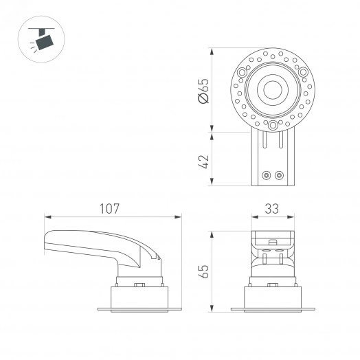 Светильник MS-RIALTO-TRIMLESS-R40-9W Day4000 (WH, 36deg, 230V) (Arlight, IP20 Металл, 5 лет)