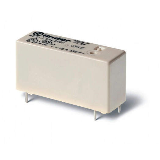 Реле низкопрофильное миниатюрное электромеханическое, монтаж на печатную плату, выводы с шагом 5мм, 1NO 10A, контакты AgSnO2, катушка 18В DС (чувствит.), степень защиты RTII