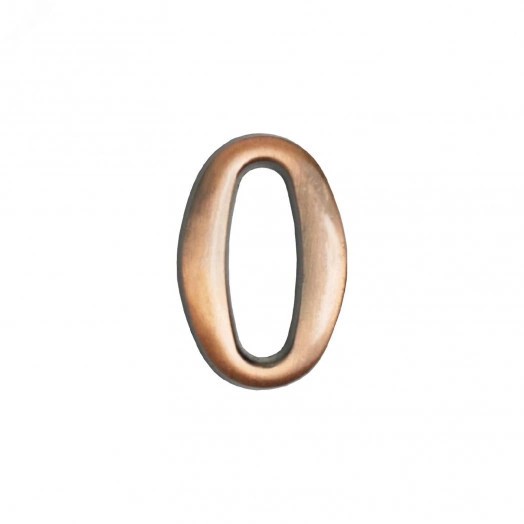 Цифра дверная АЛЛЮР 0 на клеевой основе  медь