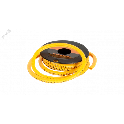 Маркер кабельный, буква E, желтый, 500шт