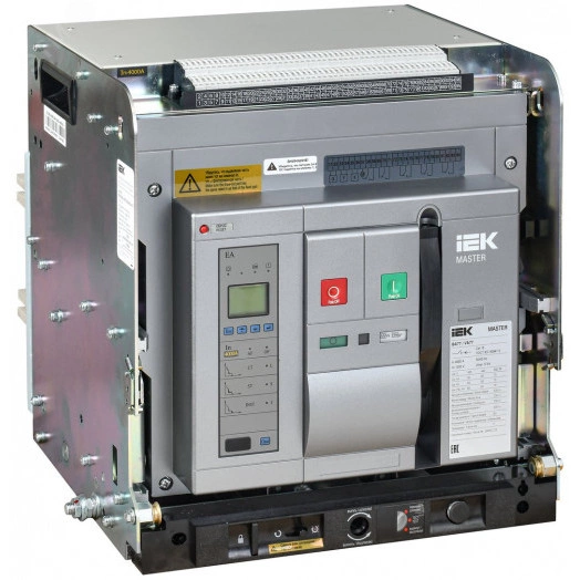 Воздушный автоматический выключатель переменного тока ВА77 выдвижного исполнения 3 полюса типоразмер F 85кА 4000А EA с набором аксессуаров: мотор привод катушка включения катушка отключения MASTER IEK