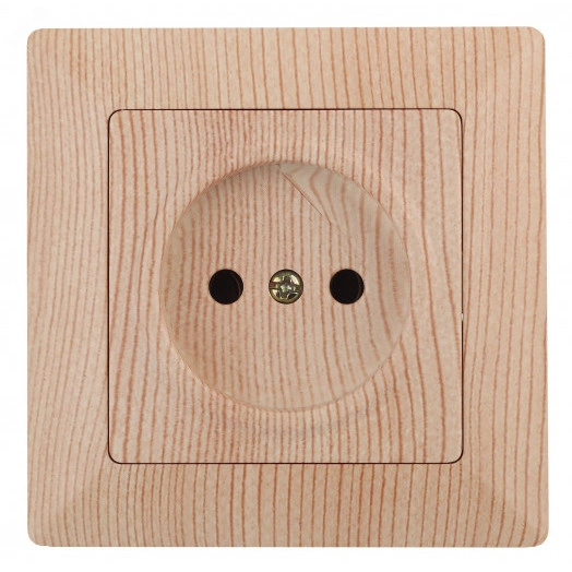 Розетка 2P, 16А-250В, СУ, Solo, сосна, 4-201-11