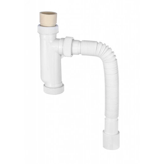 Сифон ЭКОНОМ для писсуара вертикальный вход D38-44 мм с гофротрубой L800 мм 40 - 40/50