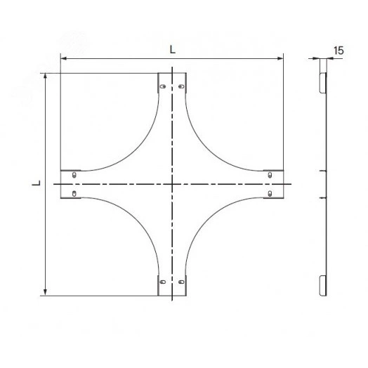 Крышка на Х-образный ответвитель 300, 1,5 мм, цинк-ламель, в комплекте с крепежными элементами необходимыми для монтажа