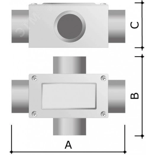 Коробка ответвительная алюминиевая 4 ввода М40х1.5 IP55 171х78х71мм