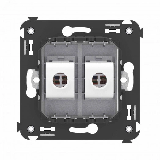 Avanti Компьютерная розетка RJ-45 без шторки в стену, кат.6А двойная,  Закаленная сталь