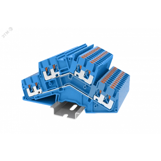 Клемма TP 2-уровневая угловая, сечение 2,5 мм. кв., синяя